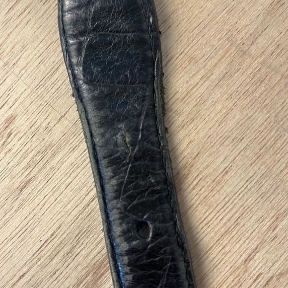 Vintage Brighton Leather Metal Belt 1995 Medium Heavy Weight Tarnished Weathered - Picture 16 of 16